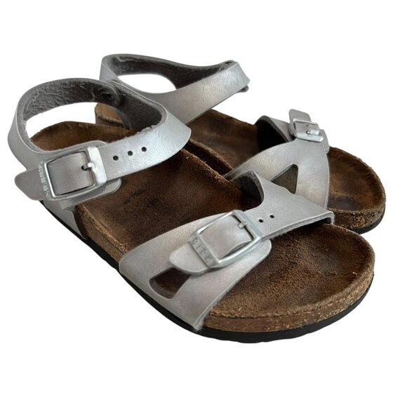 Birkenstock Rio kids sandals Electric Metallic Silver birko flor EU 28 kids 10 - Picture 3 of 13